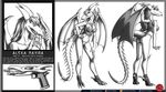  alexa_mayina anthro armor barefoot beak bone dark_dragon dragon gun hand_bra model_sheet predaguy ranged_weapon spikes weapon wings 