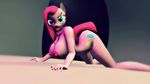 2016 3d_(artwork) all_fours anthro anthrofied arched_back big_breasts blue_eyes breasts digital_media_(artwork) earth_pony equine eyebrows friendship_is_magic hi_res horse huge_breasts ipwnd looking_at_viewer mammal my_little_pony nipples pinkamena_(mlp) pinkie_pie_(mlp) pony solo source_filmmaker tongue tongue_out 