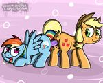  2016 anus applejack_(mlp) blonde_hair butt cutie_mark digital_media_(artwork) duo earth_pony equine feathered_wings feathers female feral friendship_is_magic fur green_eyes hair hat hooves horse mammal multicolored_hair my_little_pony nude open_mouth penetration pokefound pony pussy rainbow_dash_(mlp) rainbow_hair simple_background smile tongue vaginal wings 