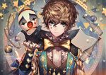  blonde_hair blue_eyes clown cyphers gloves kawacy makeup male_focus mask solo upper_body 