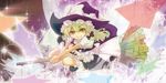  blonde_hair braid broom hat highres k2pudding kirisame_marisa short_hair solo touhou witch_hat yellow_eyes 