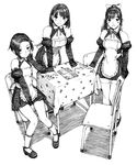  amane_(dream_c_club) amane_(dream_c_club)_(cosplay) anegasaki_nene cosplay dream_c_club dream_c_club_(series) greyscale highres kobayakawa_rinko love_plus mian_(dream_c_club) mian_(dream_c_club)_(cosplay) monochrome multiple_girls takane_manaka thighhighs yug 