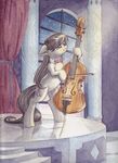  2013 bow_(stringed_instrument) cello cutie_mark equine female friendship_is_magic horse inside mammal musical_instrument my_little_pony night octavia_(mlp) pony star the-wizard-of-art traditional_media_(artwork) window 