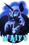  &lt;3 &lt;3_eyes armor blue_eyes blush equine eyeshadow fangs female friendship_is_magic helmet hobbes_maxwell horn makeup mammal my_little_pony nightmare_moon_(mlp) portrait solo sparkles waifu winged_unicorn wings 