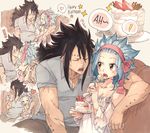  1boy 1girl blue_hair fairy_tail female male rusky 