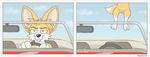  anthro canine car comic driving fennec fox humor mammal mrfarrow outside physics vehicle wheel 