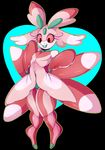  &lt;3 &lt;3_eyes black_background blue_background clothed clothing coillte female green-body long_eyelashes lurantis nintendo pink_body pink_eyelashes pink_sclera pok&eacute;mon red_body red_eyes simple_background solo video_games white_body 