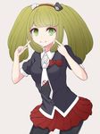  danganronpa danganronpa_3 green_eyes green_hair hairband kotomiracle monaka_(danganronpa) smile solo spoilers twintails 