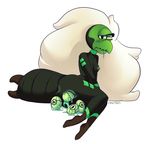  1_eye alien beak blush breasts cartoon_network cavitees centipeetle drooling egg female gem_(species) hair humanoid monstrous_humanoid nipples oviposition pussy saliva solo steven_universe white_hair 