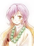  beads blonde_hair hijiri_byakuren houzuki_(hotondo) purple_hair robe solo touhou wavy_hair white_background yellow_eyes 