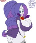  anthro big_breasts bigdad breasts butt cleavage clothed clothing english_text equine female friendship_is_magic habbodude horn huge_breasts mammal my_little_pony rarity_(mlp) solo text unicorn 