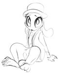  anthro black_and_white blush clothing disney dotkwa female hat invalid_tag jacket judy_hopps lagomorph looking_at_viewer mammal monochrome rabbit simple_background sitting sketch solo spreading zootopia 