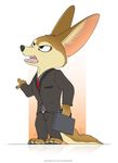  angry anthro big_ears business canine claws clothing cute disney fennec finnick flat_colors fox invalid_tag jacket krazykurt male mammal official pawpads paws solo suit zootopia 