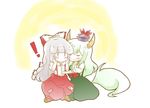  2girls bad_id bad_pixiv_id blush chibi ex-keine fujiwara_no_mokou highres hug kamishirasawa_keine multiple_girls touhou tyamonabe yuri |_| 