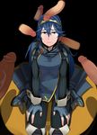  1girl blue_eyes blue_hair cape disembodied_penis female fingerless_gloves fire_emblem fire_emblem_kakusei gloves kneeling long_hair looking_at_viewer lucina multiple_boys multiple_penises penis polyle sad shoulder_pads solo thighhighs tiara 