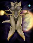  2016 absurd_res anthro anthrofied arceus areola armpits big_breasts black_areola breasts chest_tuft female hands_behind_head hi_res huge_breasts legendary_pok&eacute;mon lying nintendo nipples nude on_back pok&eacute;mon pok&eacute;morph pussy seductive shiny_pok&eacute;mon smile solo space sun testowepiwko tuft veldazik video_games 