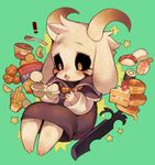  anthro asriel_dreemurr blush cute food japanese_text kemono male ricosye solo text undertale video_games 