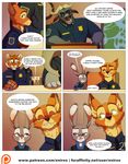  anthro bear bovine buffalo canine chief_bogo clothing comic dialogue disney elephant feline fox judy_hopps lagomorph mammal nick_wilde polar_bear rabbit tiger uniform xnirox zootopia 