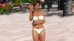  1girl 3d bikini breasts dark_skin dead_or_alive dead_or_alive_5 large_breasts lisa_hamilton nail_polish short_hair solo 