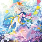 ahoge air_bubble barefoot blue_hair blue_sailor_collar blush bracelet breasts bubble coral feet fish freediving green_eyes hair_between_eyes heterochromia ibara_riato jellyfish jewelry long_hair medium_breasts orange_eyes original parted_lips pleated_skirt sailor_collar see-through skirt soles sparkle swimming thigh_strap toes underwater very_long_hair 