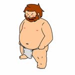  beard belly blush bottomless bulky clothed clothing facial_hair fogelsnach human loincloth male mammal manly moobs overweight presenting slightly_chubby topless underwear 
