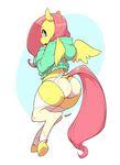  2016 anthro anthrofied big_butt butt clothed clothing dock equine female fluttershy_(mlp) friendship_is_magic hair legwear long_hair mammal my_little_pony panties pegasus pink_hair simple_background solo thigh_highs tsudanym underwear wings 