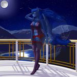  2016 abs anthro balcony big_breasts bottomless breasts clothed clothing constellation equine feet female friendship_is_magic full_moon garter_belt garter_straps horn lake legwear lingerie looking_away mammal moon mountain my_little_pony navel negligee night nightgown nipples nude pabloracer princess_luna_(mlp) pussy red_underwear sheer_clothing shooting_star smile solo star stockings teeth translucent transparent_clothing windswept_hair winged_unicorn wings 
