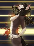  anthro blood breasts canine featureless_breasts female inner_ear_fluff laser lionrion mammal nude open_mouth simple_background solo standing tongue 