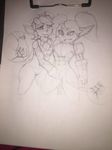  2016 blush butt clothing crossman cum duo female female/female hair league_of_legends open_mouth pencil_(artwork) poppy_(lol) pussy pussy_juice simple_background tongue traditional_media_(artwork) tristana_(lol) vaginal video_games wet yordle 