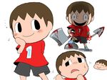  1boy axe black_eyes blood brown_hair doubutsu_no_mori kasugai_(de-tteiu) nintendo short_hair villager_(doubutsu_no_mori) 