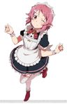  full_body hair_ornament lisbeth lisbeth_(sao-alo) looking_at_viewer maid maid_headdress official_art one_eye_closed pink_hair pink_legwear red_eyes short_hair simple_background smile solo sword_art_online sword_art_online:_code_register thighhighs watermark white_background 