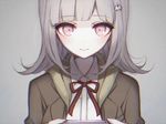  bad_id bad_pixiv_id danganronpa danganronpa_3 flipped_hair hair_ornament hood hoodie kobeni nanami_chiaki pink_eyes short_hair silver_hair smile solo 