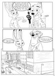  2016 anthro canine clothed clothing comic dialogue disney english_text female fox fur hi_res jman0525 judy_hopps ktrk5 lagomorph light mammal monochrome nick_wilde rabbit solo text zootopia 