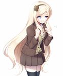  bad_id bad_pixiv_id blonde_hair blue_eyes danganronpa danganronpa_3 kobeni long_hair school_uniform smile solo sonia_nevermind thighhighs zettai_ryouiki 