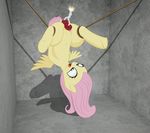  2016 bdsm blue_eyes bondage bound dynamite equine explosives feathered_wings feathers female feral fire fluttershy_(mlp) friendship_is_magic fur hair mammal my_little_pony pegasus pink_hair pussy solo spread_legs spread_wings spreading wings yellow_feathers yellow_fur zippysqrl 
