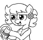  bubble clothing cub ear_piercing earth_pony equine fan_character female ficficponyfic horse mammal my_little_pony piercing plate pony ruby_rouge(colt_quest) young 
