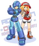  1girl arm_cannon blonde_hair breasts cabbie_hat hat karukan_(monjya) rock_volnutt rockman rockman_dash roll_caskett small_breasts weapon 