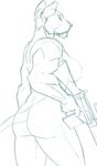  4chan athletic battle_rifle biceps butt feline female fn_fal gun invalid_tag line_art lion looking_away mammal muscular muscular_female nude ranged_weapon rifle standing teigger_discipline unknown_artist weapon 