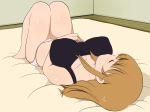  aaa_(nisetsuru) bare_arms bare_legs bare_shoulders barefoot blonde_hair breasts erect_nipples eyes_closed feet floor from_above full_body futon highres indoors large_breasts legs legs_together legs_up long_hair lying panties puffy_areolae puffy_nipples sleeping solo tank_top thighs underwear 