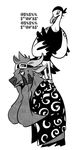  annoyed avian bird bovine cattle clothed clothing eyewear franky_(one_piece) furrification goggles horn iceburg_(one_piece) male mammal monochrome one_piece open_shirt prepbon seagull simple_background sweat 