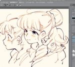  :t adobe_photoshop bangs blush braid eyebrows hair_bun idolmaster idolmaster_cinderella_girls kamiya_nao long_hair norasame_(dagako) pout profile sketch solo sweatdrop thick_eyebrows upper_body v-shaped_eyebrows 