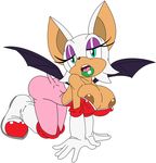  anthro areola bat big_breasts blue_eyes breasts cleavage clothed clothing erect_nipples female frontierbrain hair hi_res mammal nipple_bulge nipples rouge_the_bat simple_background solo sonic_(series) white_background white_hair 
