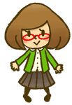  black_eyes blush brown_hair glasses looking_at_viewer nikki_(swapnote) swapnote sweater 