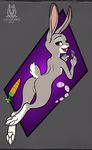  2016 anal_beads anthro dildo disney english_text female grey_tail judy_hopps lagomorph lichfang mammal nude open_mouth pawpads phone purple_eyes pussy rabbit sex_toy solo teeth text tongue two_tone_tail white_tail zombieme zootopia 