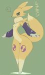  anthro armpits big_butt butt canine digimon female fox huge_butt kemono mammal renamon simple_background solo thick_thighs toco_(artist) 
