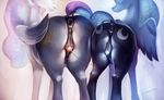  2016 anatomically_correct anatomically_correct_pussy animal_genitalia animal_pussy anus butt caboni32 clitoris cutie_mark dock duo equine equine_pussy feathered_wings feathers female feral friendship_is_magic hair long_hair mammal my_little_pony pegasus princess_celestia_(mlp) princess_luna_(mlp) pussy pussy_juice rear_view sibling sisters wings 