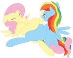  2015 absurd_res blue_feathers blue_fur blush cutie_mark duo equine eyes_closed feathered_wings feathers female female/female feral fluttershy_(mlp) friendship_is_magic fur hair hi_res mammal multicolored_hair my_little_pony pegasus pink_hair pussy rainbow_dash_(mlp) rainbow_hair red_eyes sex simple_background tribadism white_background wings yellow_feathers yellow_fur zippysqrl 