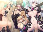  1boy 5girls :d all_fours anal ass bestiality blonde_hair breast_hold breasts censored clothed_sex cum cum_in_ass cum_in_mouth cum_in_pussy depth_of_field dog doggystyle double_penetration ejaculation game_cg group_sex happy_sex large_breasts legs_crossed licking_lips long_hair moaning monster multiple_girls nipples nude on_ground orgy outdoors paizuri pink_hair profile rape sex silver_hair smile spread_legs tears tentacle thigh_boots thighs tongue tongue_out vaginal wink yellow_eyes 