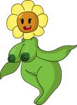  alpha_channel big_breasts breasts detnox flora_fauna flower green_body nipples not_furry open_mouth plant pussy tagme 