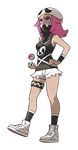  absurdres bandana_over_mouth full_body highres official_art pink_eyes pink_hair poke_ball pokemon pokemon_(game) pokemon_sm shoes short_shorts shorts sneakers solo team_skull team_skull_grunt thigh_strap transparent_background 